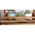 European Pastoral Solid Wood Small Chalkboard Garden Flower Shelf Stand